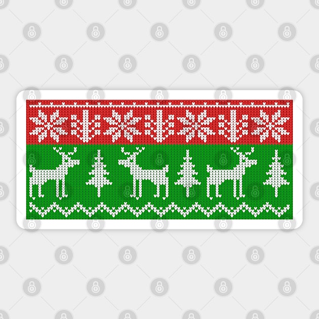 Christmas ugly sweater with deer Sticker by Cute-Design
